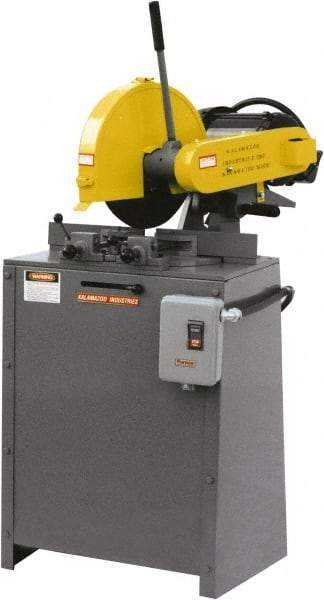 Kalamazoo - 14" Blade Diam, 1" Arbor Hole, Miter Chop & Cutoff Saw - 4,400 RPM, 5 hp, 220 Volts, 1 Phase - Industrial Tool & Supply