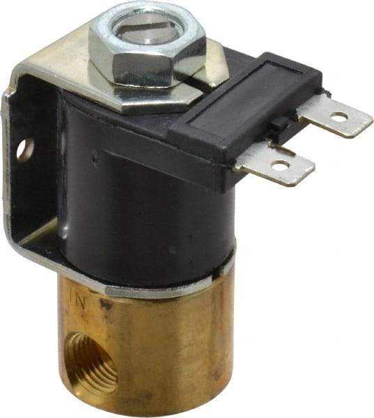 KIP - 1/8" Port, Direct Acting, Brass Solenoid Valve - Normally Closed, 150 Max PSI, Buna-N Seal - Industrial Tool & Supply