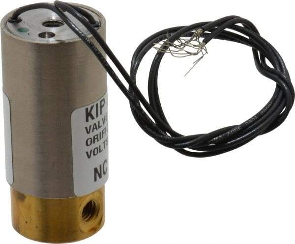 KIP - 10-32 Port, Direct Acting, Brass Solenoid Valve - Multipurpose, 40 Max PSI, Buna-N Seal - Industrial Tool & Supply