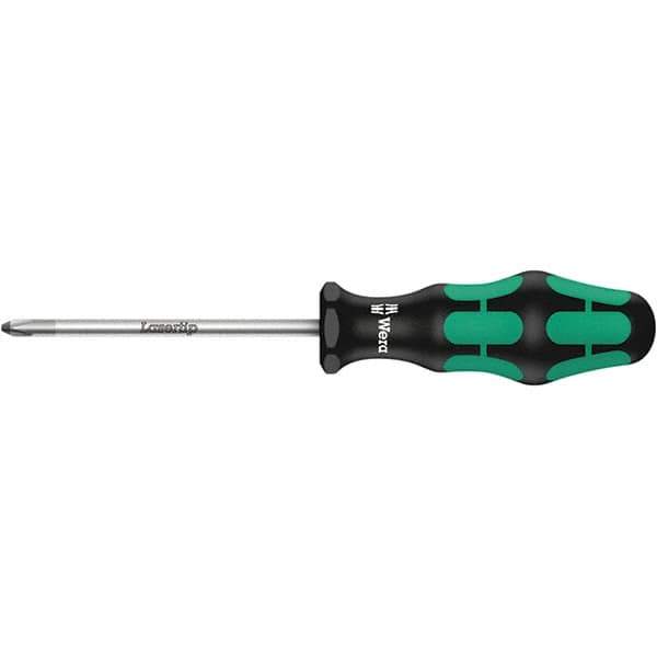 Wera - #2 Point, 10" Blade Length Posidrive Screwdriver - 205mm OAL - Industrial Tool & Supply