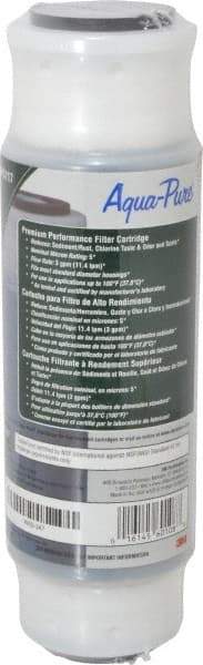 3M Aqua-Pure - 3" OD, 5µ, Cellulose Fiber Carbon & Scale Cartridge Filter - 9-3/4" Long, Reduces Dirt, Rust, Tastes, Odors & Scale - Industrial Tool & Supply