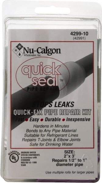 Nu-Calgon - 2" Wide x 3' Long General Purpose Pipe Repair Tape - -450 to 550°F, White - Industrial Tool & Supply