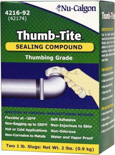 Nu-Calgon - 2 Lb Insulation Slug - White, Use with Sealing, Insulating & General Maintenance Applications - Industrial Tool & Supply