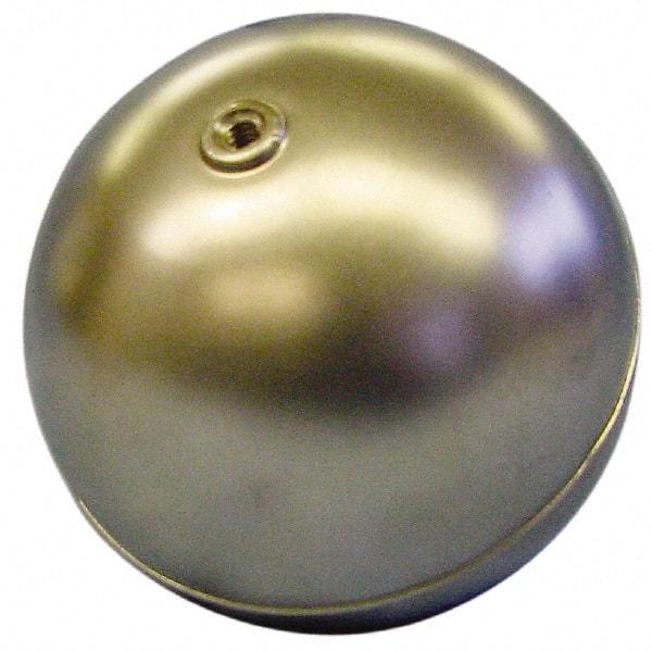 Made in USA - 2-3/8" Diam, Spherical, Internal Connection, Metal Float - 1/4-20 Thread, Copper, 25 Max psi, 24 Gauge - Industrial Tool & Supply