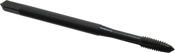 OSG - #8-32 UNC, 3 Flute, Oxide Finish, Vanadium High Speed Steel Spiral Point Tap - Plug Chamfer, Right Hand Thread, 63mm OAL, 3/4" Thread Length, 0.168" Shank Diam, 2B Class of Fit, Series 250 - Exact Industrial Supply