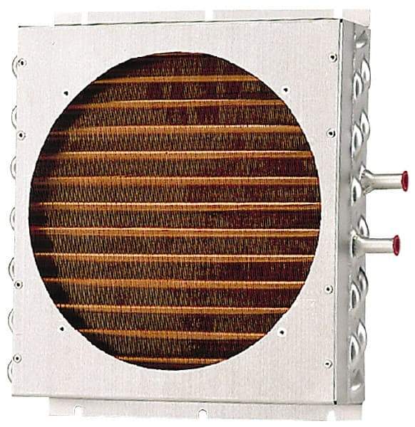 Lytron - 1/2" Tube OD, 1 Fan Mount, Liquid-To-Air Stainless Steel Tubed Process Equipment Heat Exchanger - Deionized Water Cooler, Corrosive Liquid Cooler, 12" High x 12.9" Wide x 2.5" Deep, 4,500 BTU/Hr, 400°F Max - Industrial Tool & Supply