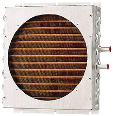 Lytron - 1/2" Tube OD, 1 Fan Mount, Liquid-To-Air Stainless Steel Tubed Process Equipment Heat Exchanger - Deionized Water Cooler, Corrosive Liquid Cooler, 12" High x 12.9" Wide x 2.5" Deep, 4,500 BTU/Hr, 400°F Max - Industrial Tool & Supply