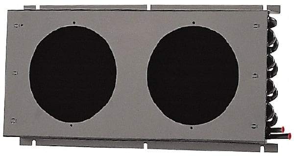 Lytron - 3/8" Tube OD, 2 Fan Mount, Liquid-To-Air Copper Tubed Process Equipment Heat Exchanger - Water Cooler, 9" High x 19.9" Wide x 2.5" Deep, 4,740 BTU/Hr, 400°F Max - Industrial Tool & Supply