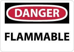 NMC - Danger - Flammable, Fiberglass Fire Sign - 14" Wide x 10" High - Industrial Tool & Supply
