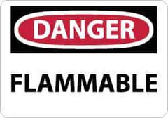 NMC - Danger - Flammable, Fiberglass Fire Sign - 14" Wide x 10" High - Industrial Tool & Supply