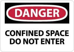NMC - "Danger - Confined Space - Do Not Enter", 10" Long x 14" Wide, Fiberglass Safety Sign - Rectangle, 0.095" Thick, Use for Accident Prevention - Industrial Tool & Supply