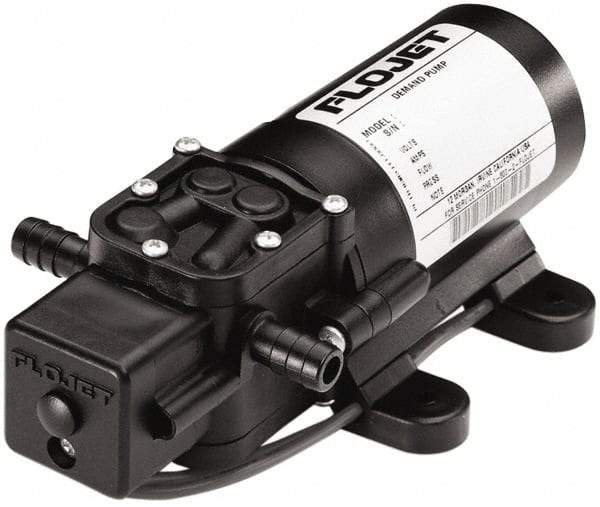 FloJet - 3/8 Inlet Size, 3/8 Outlet Size, Demand Switch 40 PSI, Diaphragm Spray Pump - 12 Input Voltage, Santoprene, Polypropylene, 1.00 Max GPM, Barbed - Industrial Tool & Supply