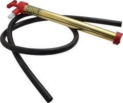 Jabsco - 15 Strokes per Gal, 1/2" Outlet, Brass Hand Operated Plunger Pump - 16 oz per Stroke, 17" OAL, For 5 Gal Drums, For Oil & Diesel Fuel - Industrial Tool & Supply