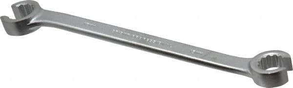 Proto - 15 x 17mm, Chrome Finish, Open End Flare Nut Wrench - 12 Points, 8" OAL, Steel, Double End Head - Industrial Tool & Supply