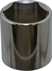 Proto - 3/8" Drive, Standard Hand Socket - 6 Points, 1-5/16" OAL, Chrome Vanadium, Chrome Finish - Industrial Tool & Supply