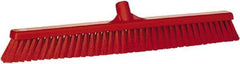 Vikan - 24" Fine Particle Synthetic Push Broom - 2" Bristle Length, Plastic Block, European Threaded Handle Connection - Industrial Tool & Supply