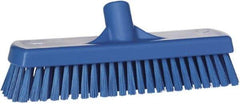 Vikan - 1.7" Bristle Length, Polyester Scrub Brush - 2-1/2" Wide Head, 19" OAL, Blue, Polypropylene Block - Industrial Tool & Supply