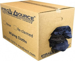 PRO-SOURCE - Reclaimed Rags - Assorted Colors, Denim, Low Lint, 25 Lbs. at 2 to 4 per Pound, Box - Industrial Tool & Supply