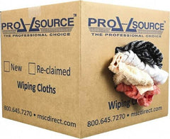 PRO-SOURCE - Reclaimed Rags - Assorted Colors, Terry Cloth, Medium Lint, 10 Lbs. at 3 to 4 per Pound, Box - Industrial Tool & Supply