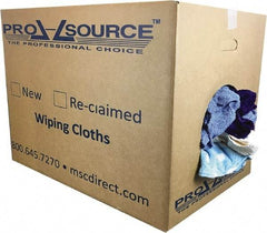 PRO-SOURCE - Reclaimed Rags - Assorted Colors, Terry Cloth, Medium Lint, 50 Lbs. at 3 to 4 per Pound, Box - Industrial Tool & Supply