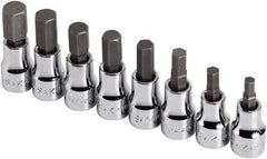 SK - 8 Piece 3/8" Drive Metric Hex Bit Socket Set - 5 to 12mm Hex - Industrial Tool & Supply