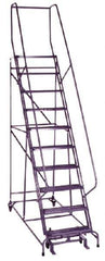 Cotterman - 172" 13 Step Ladder - 350 Lb Capacity, 130" Platform Height, 42" Base Width x 95" Depth, Grip Strut - Industrial Tool & Supply