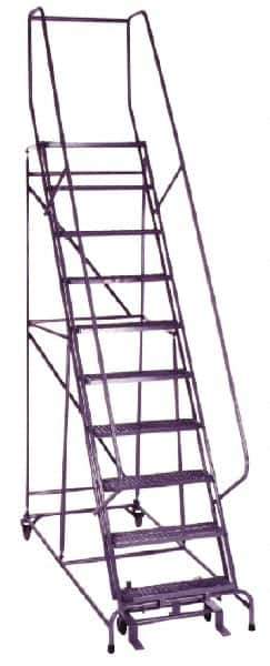 Cotterman - 162" 12 Step Ladder - 350 Lb Capacity, 120" Platform Height, 32" Base Width x 88" Depth, Grip Strut - Industrial Tool & Supply
