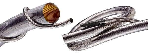 Kuriyama of America - 2-3/4" ID x 2-7/8" OD, -60 to 750°F, Galvanized Steel Unlined Flexible Metal Duct Hose - 0.01 to 0.012 Gage Thickness, 17-1/2" Bend Radius, 25' Long - Industrial Tool & Supply