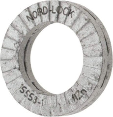 Nord-Lock - 1/4", 0.454" OD, Zinc Flake, Steel Wedge Lock Washer - Grade 2, 0.276 to 0.284" ID - Industrial Tool & Supply