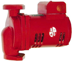 Bell & Gossett - 1/6 hp, 9-1/8" Long, 1 Phase, Cast Iron Housing, Noryl Impeller, Inline Circulator Pump - 115 Volt, 60 Hz, 6-3/8" Flange Width, Bell & Gossett Part No. 1BL016, 150 Max psi, ODP Motor - Industrial Tool & Supply