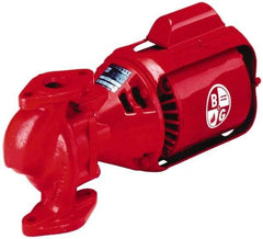 Bell & Gossett - 3/4 hp, 20-1/4" Long, 3 Phase, Cast Iron Housing, Brass Impeller, Inline Circulator Pump - 208/230/460 Volt, 60 Hz, 12" Flange Width, Flanges Included, Bell & Gossett Part No. 105101, 125 Max psi, ODP Motor - Industrial Tool & Supply