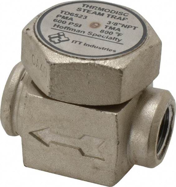 Hoffman Speciality - 3/8 Female" Pipe, Stainless Steel Thermodisc Steam Trap - 600 Max psi - Industrial Tool & Supply