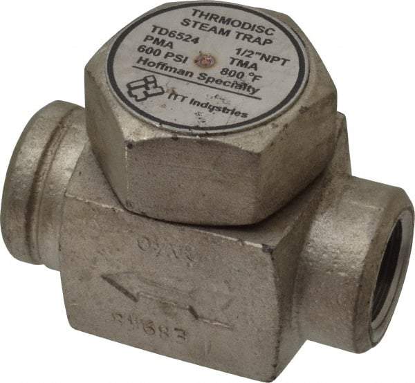 Hoffman Speciality - 1/2 Female" Pipe, Stainless Steel Thermodisc Steam Trap - 600 Max psi - Industrial Tool & Supply