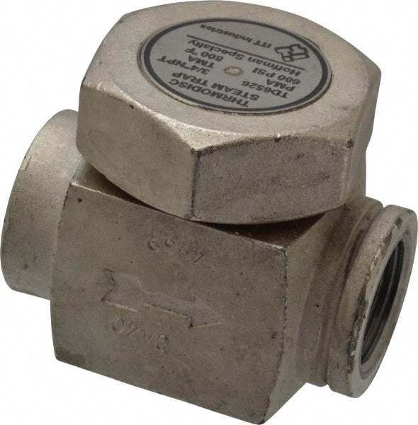 Hoffman Speciality - 3/4 Female" Pipe, Stainless Steel Thermodisc Steam Trap - 600 Max psi - Industrial Tool & Supply