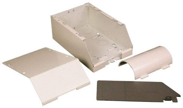 Wiremold - 7-1/8 Inch Long x 4-3/4 Inch Wide x 2-7/8 Inch High, Rectangular Raceway Fitting - Ivory, For Use with Wiremold 2400 Series Raceways - Industrial Tool & Supply