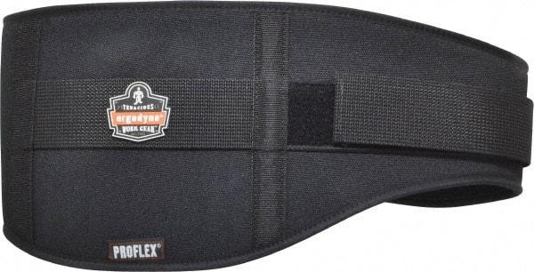 Ergodyne - Size M, Hook & Loop, Nylon/Foam Belt - 30 to 34" Waist, 7-3/4" Wide, Lumbar Support, Black - Industrial Tool & Supply