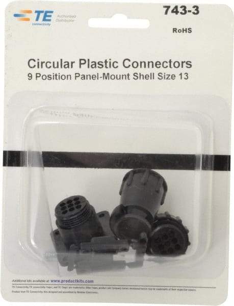 Tyco/Amp - Panel Mount Plug and Receptacle Kit - 13 to 9 AWG Compatible Wire Size - Industrial Tool & Supply
