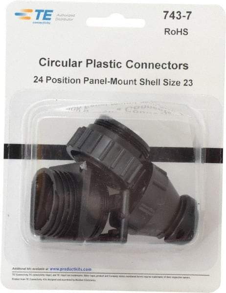 Tyco/Amp - Panel Mount Plug and Receptacle Kit - 24 to 23 AWG Compatible Wire Size - Industrial Tool & Supply