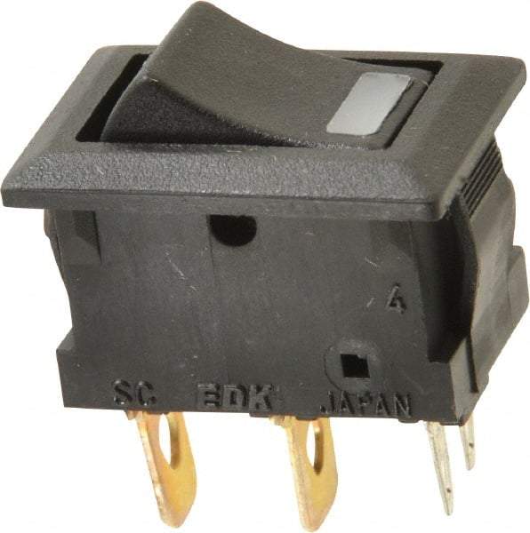 GC/Waldom - SPST, Maintained (MA), On-Off Sequence, Lighted Miniature Rocket Switch - 5 Amps at 125 Volts, 3 Amps at 250 Volts, Quick Connect & Solder, Panel Mount - Industrial Tool & Supply