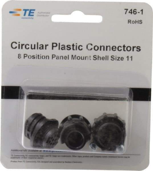 Tyco/Amp - Panel Mount Plug and Receptacle Kit - 11 to 8 AWG Compatible Wire Size - Industrial Tool & Supply