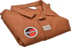 Stanco Safety Products - Size L Welding & Flame Resistant/Retardant Jacket - Brown, Cotton, Snaps Closure, 42 to 44" Chest - Industrial Tool & Supply