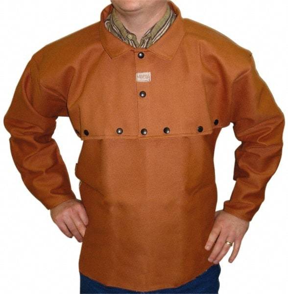 Stanco Safety Products - Size 3XL, 54-56" Chest, 20" Long, Flame Resistant, Cape Sleeves & Bib - Cotton, 12 oz, Russet - Industrial Tool & Supply
