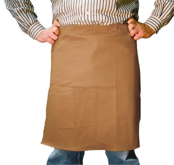 Stanco Safety Products - 24 x 24" Flame Resistant/Retardant & Welding Waist Apron - Cotton, 12 oz Material, Brown, 0 Pockets - Industrial Tool & Supply