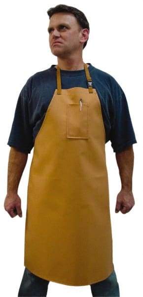Stanco Safety Products - 24 x 36" Flame Resistant/Retardant & Welding Bib Apron - Cotton, 12 oz Material, Brown, 1 Pocket - Industrial Tool & Supply