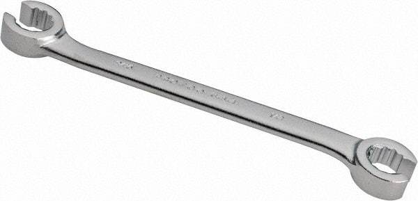 Proto - 1/2 x 9/16", Satin Finish, Open End Flare Nut Wrench - 12 Points, 7-1/2" OAL, Steel, Double End Head - Industrial Tool & Supply