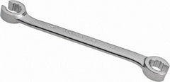 Proto - 1/2 x 9/16", Satin Finish, Open End Flare Nut Wrench - 12 Points, 7-1/2" OAL, Steel, Double End Head - Industrial Tool & Supply