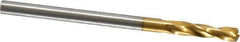 Guhring - 7/64" 130° Parabolic Flute Cobalt Screw Machine Drill Bit - TiN Finish, Right Hand Cut, 16mm Flute Length, 46mm OAL, Standard Point, Straight Shank - Industrial Tool & Supply