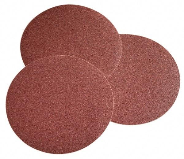 Norton - 8" Diam, 100 Grit Ceramic Adhesive PSA Disc - Medium Grade, Maroon, F Weighted Backing, Flexible - Industrial Tool & Supply
