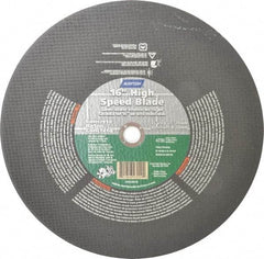 Norton - 16" 24 Grit Silicon Carbide Cutoff Wheel - 1/8" Thick, 1" Arbor, 4,800 Max RPM, Use with Electric & Gas Powered Saws - Industrial Tool & Supply