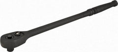Paramount - 1/2" Drive Pear Head Quick-Release Ratchet - Black Oxide Finish, 15" OAL, 45 Gear Teeth, Standard Knurled Handle - Industrial Tool & Supply